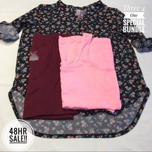 💰No Boundaries Floral Blouse Pink Burgundy tank